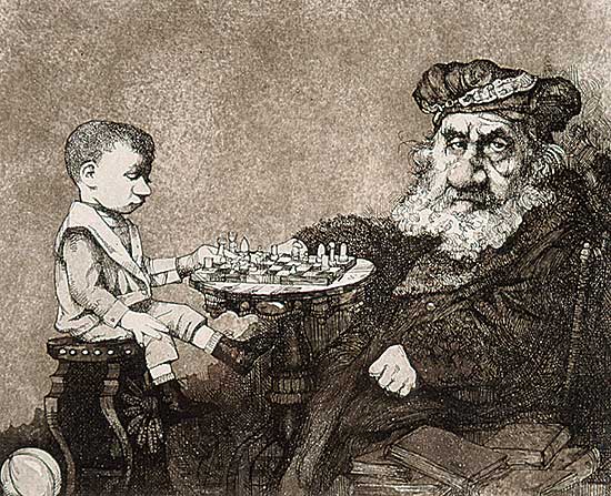 #462 ~ Bragg - Untitled - Chess Players  #87/250