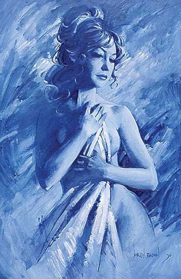#478 ~ Brown - Untitled - Lady in Blue