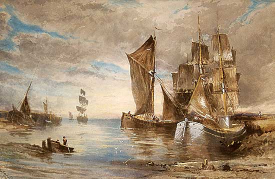 #579 ~ Hargitt - Untitled - Ships at Harbour