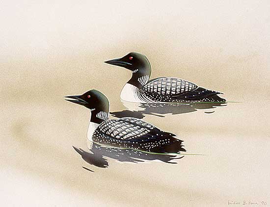 #650 ~ Poirier - Untitled - Loons
