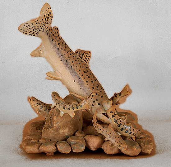 #22.1 ~ Dalrymple - Untitled - Large Trout in School of Fish