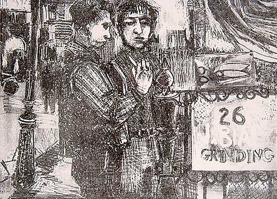 #217 ~ Bates - Two Boys  #1st state 1/2