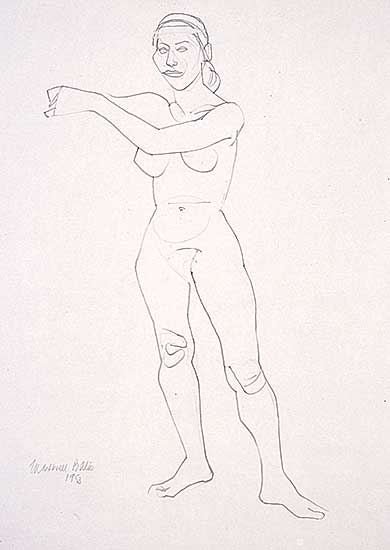 #218 ~ Bates - Untitled - Female Figure Study, Arm Outstretched