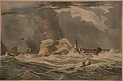 #322 ~ School - View of Ramsgate with Vessels in a Strong Gale, Making for the Harbour