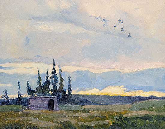 #29 ~ de Grandmaison - Untitled - Geese at Sunset