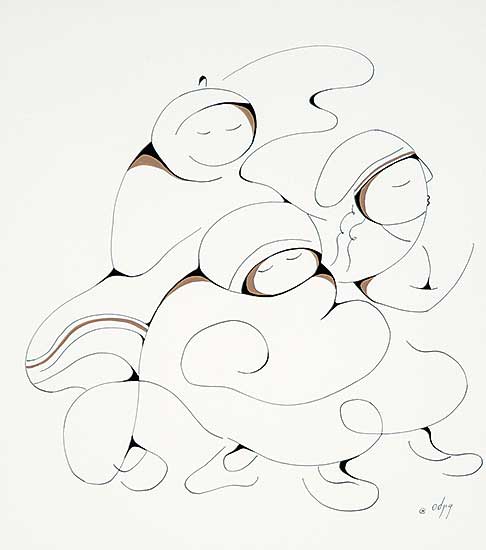 #108 ~ Odjig - Untitled - Three Walking Figures