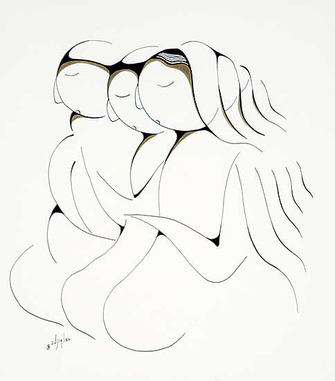 #109 ~ Odjig - Untitled - Three Kneeling Women