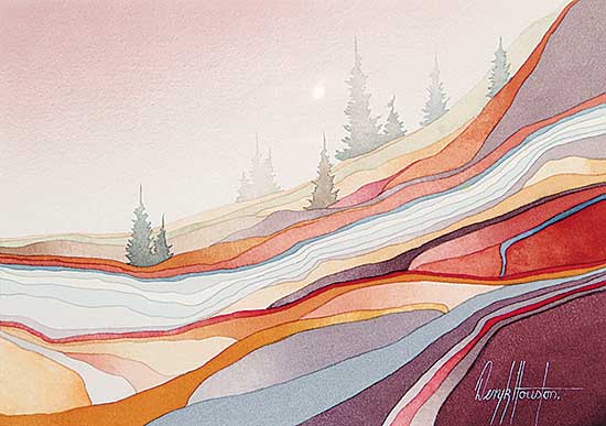 #369 ~ Houston - Untitled - Stylized Mountains