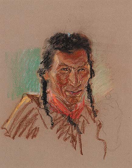 #27.1 ~ de Grandmaison - Untitled - Sketch of an Indian Brave