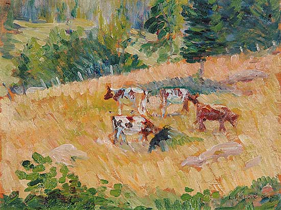 #358 ~ Downes - Untitled - Cows in the Meadow