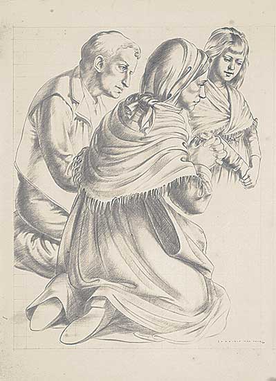 #410 ~ MacCana - Untitled - Study for Irish Nativity Scene