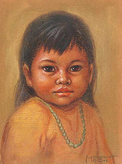 #425 ~ Moore - Untitled - Small Child with Green Necklace