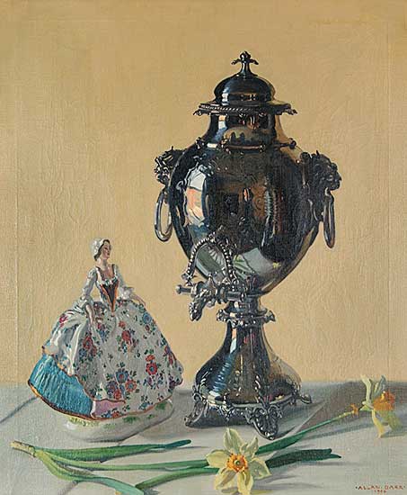 #3 ~ Barr - Untitled - Samovar, Figurine and Daffodils