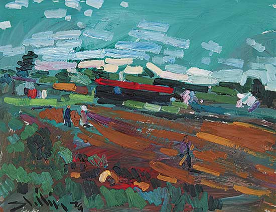 #100 ~ Shilling - Figures in Landscape