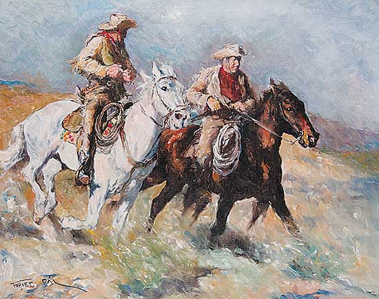 #218.1 ~ Fried - Untitled - Riders near Gleichen