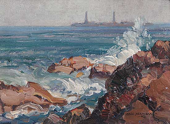 #91 ~ Perrigard - Twin Lights on Thatchers Island, Cape Ann, Mass.