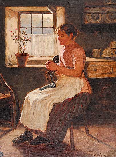 #220 ~ Wilson - Untitled - Knitting by the Window