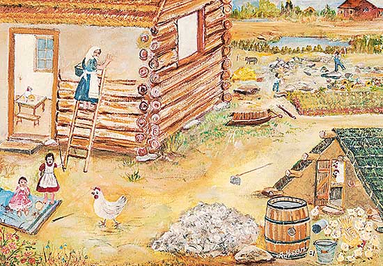 #459 ~ Harbuz - Mom Plastering Log House