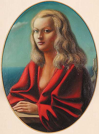 #528 ~ Phillips - Untitled - Portrait of a Woman in Red