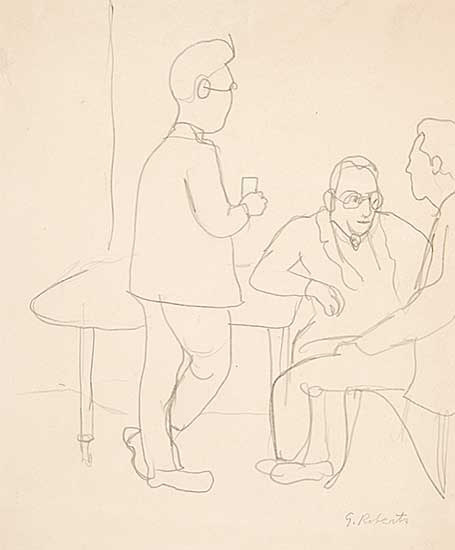 #582 ~ Roberts - Untitled - Group of Men at a Party