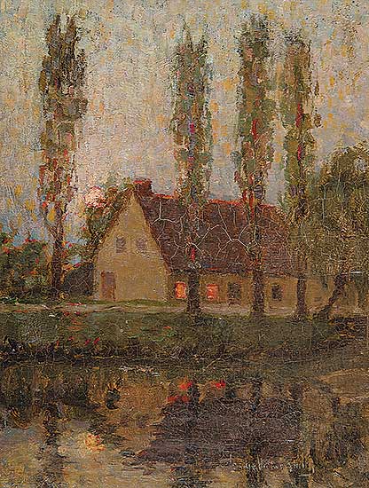 #605 ~ Smith - Untitled - House at Sunset