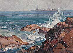 #91 ~ Perrigard - Twin Lights on Thatchers Island, Cape Ann, Mass.