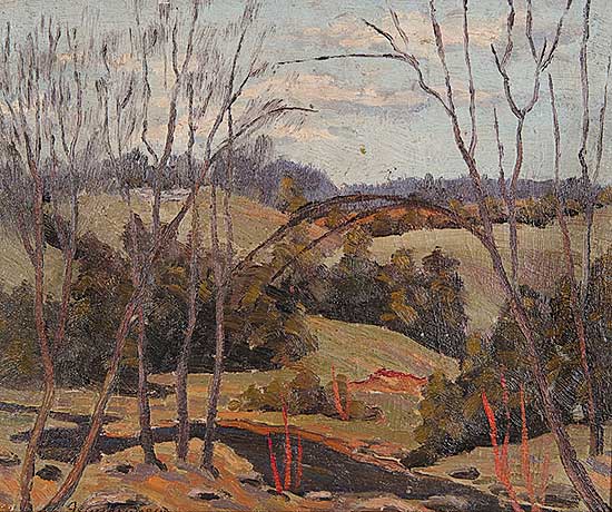 #138 ~ Thomson - Untitled - Summer Stream / Water Reflections and Bridge