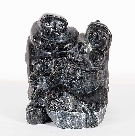 #253 ~ Audlakiak - Untitled - Mother and Child with Seal
