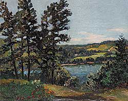 #113 ~ Smith - Untitled - Lake with Green Hills