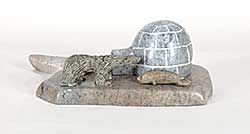 #255 ~ Inuit - Untitled - Igloo Scene with Bear and Seal