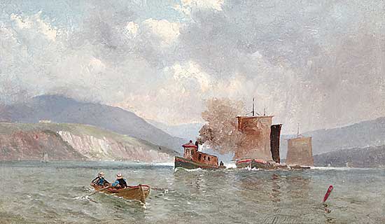 #8 ~ Bell-Smith - Untitled - Tugboat nearing the Harbour
