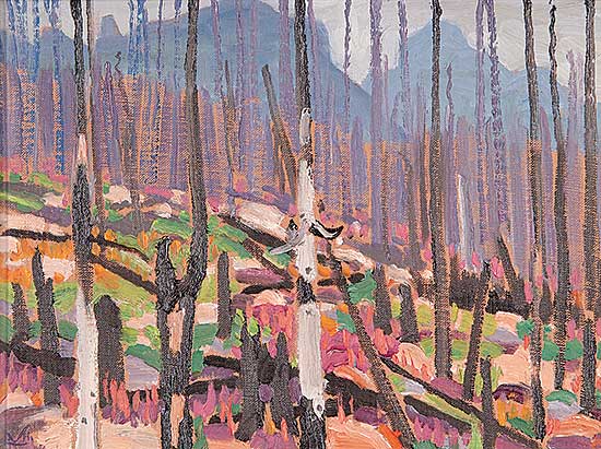 #55 ~ Kerr - Fireweed and Burnt Timber, Storm Mountain, No. 1