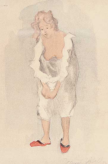 #593 ~ Villon - Untitled - Lady with Red Slippers