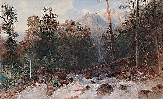 #51 ~ Jacobi - Untitled - Mountain Scene with Rocky Stream