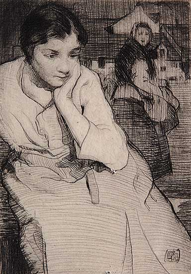 #465 ~ Hankey - Untitled - Pensive Young Woman