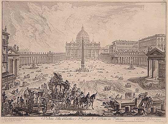 #536 ~ Piranesi - Veduta della Basilica, e Piazza di S. Pietro in Vaticano