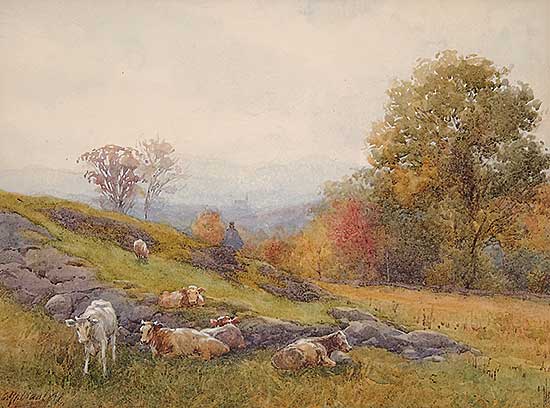 #81 ~ Manly - Untitled - Pastoral View with Cows