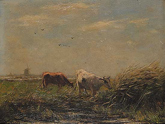 #220 ~ Maris - Untitled - Two Cows in a Pastoral Landscape