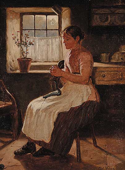 #249 ~ Wilson - Untitled - Knitting by the Window