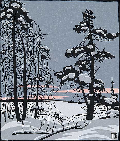#423 ~ Bergman - Untitled - Sunset Winter Lake