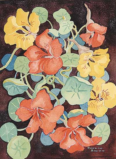 #431 ~ Brown - Untitled - Nasturtiums