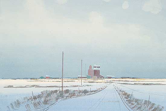 #487 ~ Hurley - Untitled - Winter Farm Scene
