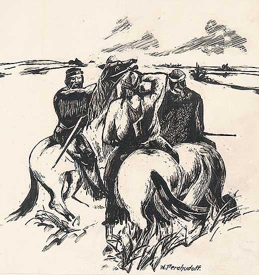 #558 ~ Perehudoff - Metis Meeting Riel on Prairie upon his Return to Canada