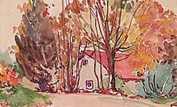 #124 ~ Thornton - Untitled - House with Red Roof