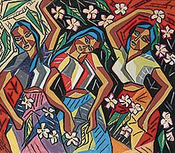 #331 ~ Senanayake - Untitled - Three Dancers