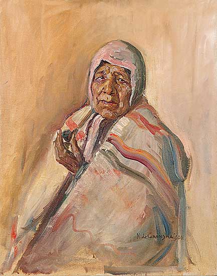 #32 ~ de Grandmaison - Untitled - Peigan Woman with Pipe