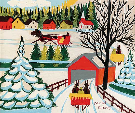 #73 ~ Lewis - Untitled - Covered Bridge in Winter