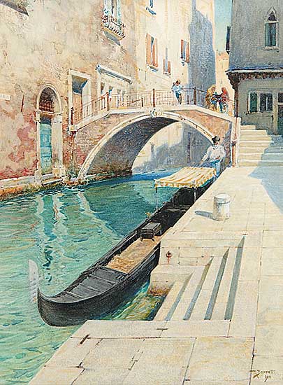 #203 ~ Barratt - In a Side Canal, Venice