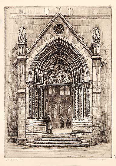 #402 ~ Armington - Entree de l'Eglise Saint Severin, Paris  #6th state 1 print