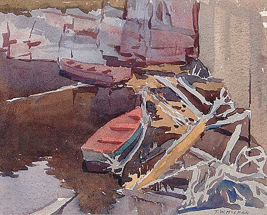 #471 ~ McLean - Untitled - Boats at Dock